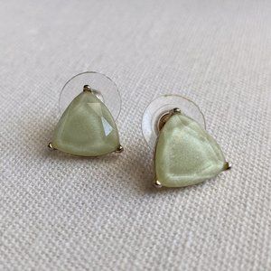 Claire's Light Green Shimmer Triangle Earrings